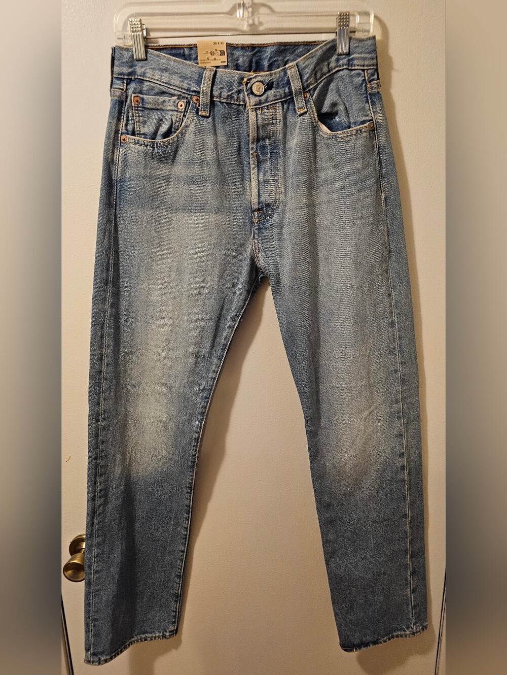 Levis 501 Straight Leg Button Fly Blue Cotton Jeans Men's Size 30x32 NWT